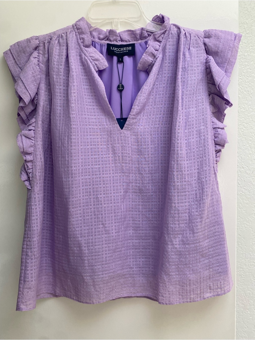 Lucchese Lavender Ruffle Sleeve V-Neck Camisole